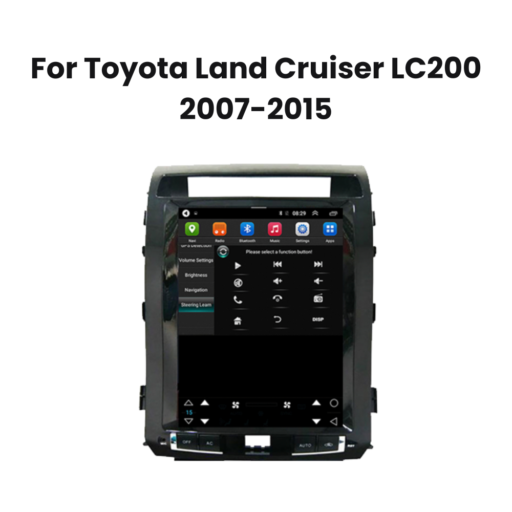 12.1 inch Toyota Land Cruiser LC200 Series Tesla Style Android 12 Car Stereo Head Unit with CarPlay & Android Auto